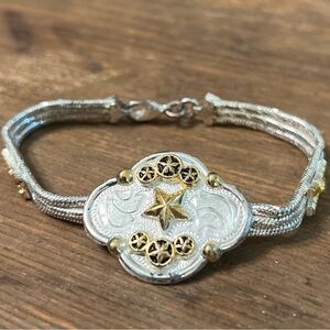Elegant Silver and Gold Women's Western Star Bracelet